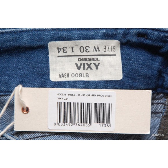 Diesel VIXY 008LB Wide Leg Relax Fit Mid Rise Stretch Jeans Pants 27x32 Nwt - Picture 6 of 7